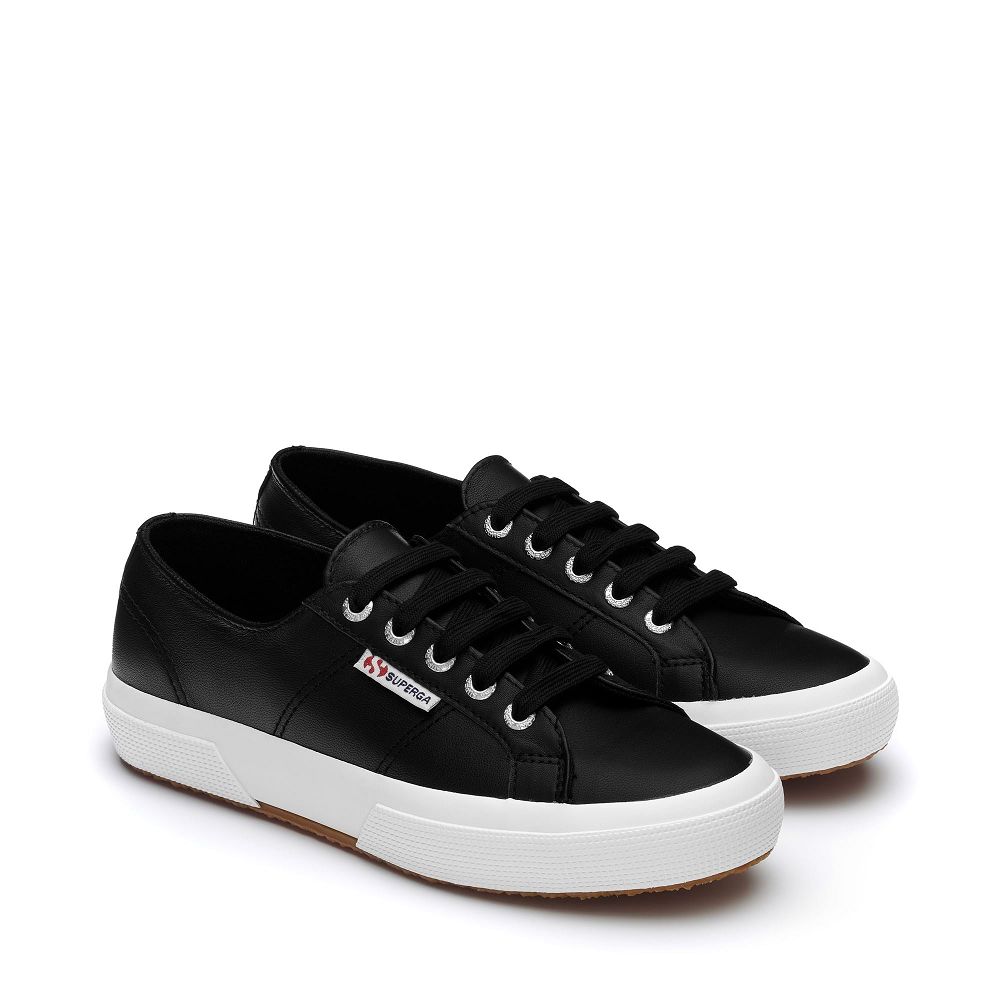 Superga 2750 Nappa Black Sneakers - Men's Sneakers USA | US1282549